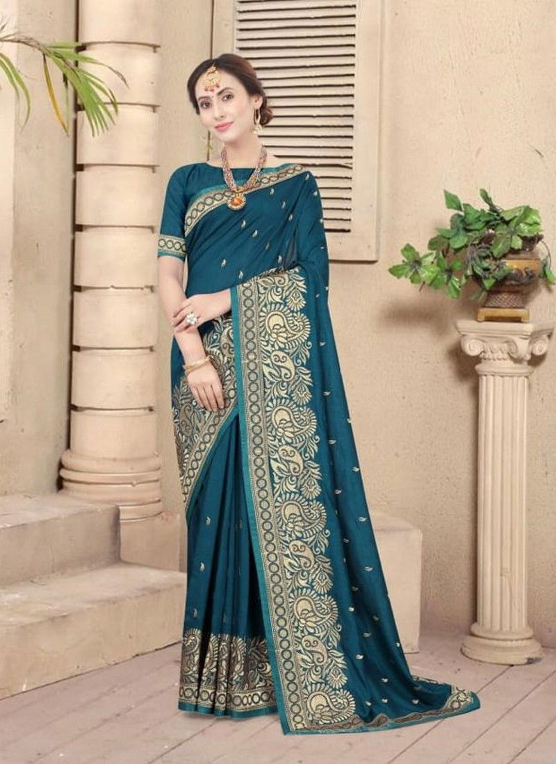NARI SHEHNAZ Latest Designer Fancy Wedding Wear Vichitra Bloming Silk Heavy Resham And jari Embroidery Work With Siroski Hot Fix Stone Work Saree Collection
